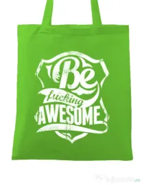 Sacosa din panza Be awesome Verde mar