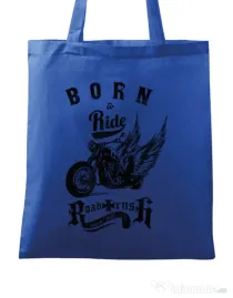Sacosa din panza Born to ride Albastru regal