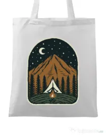 Sacosa din panza Camp mountain night Alb