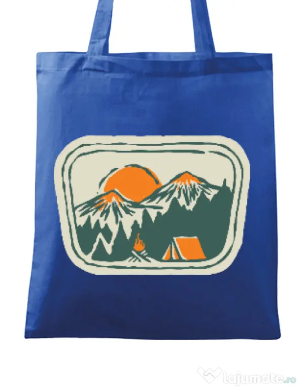 Sacosa din panza Camping badge Albastru regal