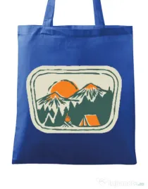 Sacosa din panza Camping badge Albastru regal