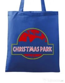 Sacosa din panza Christmas park Albastru regal