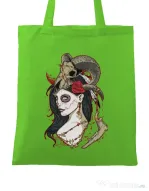 Sacosa din panza Dead Queen Verde mar