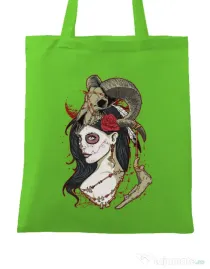 Sacosa din panza Dead Queen Verde mar