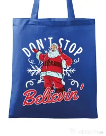 Sacosa din panza Dont stop believin Albastru regal