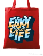 Sacosa din panza Enjoy your life Rosu