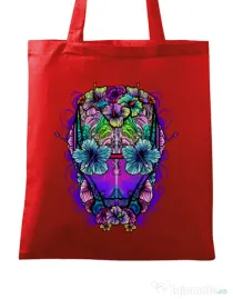 Sacosa din panza Flower helmet Rosu