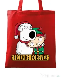 Sacosa din panza Friends forever Rosu