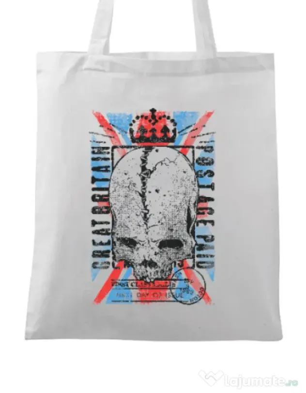 Sacosa din panza Great Britain Post Alb
