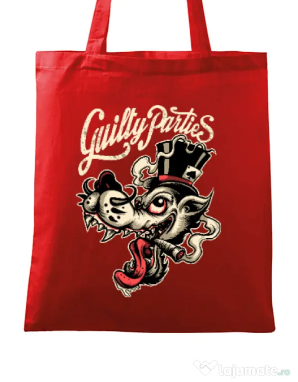 Sacosa din panza Guilty parties Rosu