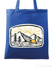 Sacosa din panza Hand drawn camp Albastru regal