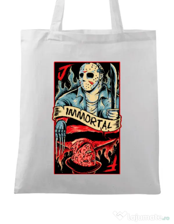 Sacosa din panza Immortal Alb