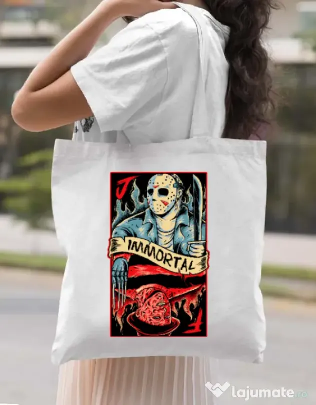Sacosa din panza Immortal Alb