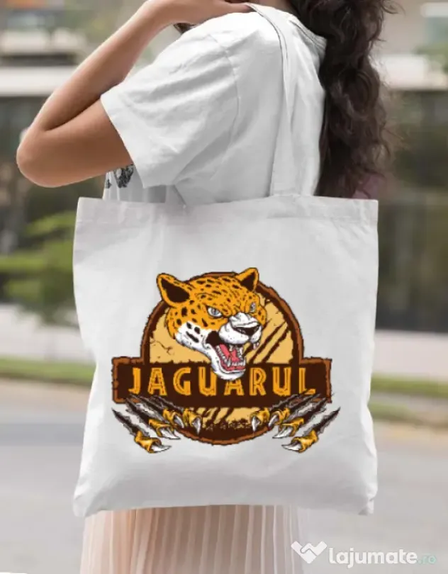 Sacosa din panza Jaguarul Alb