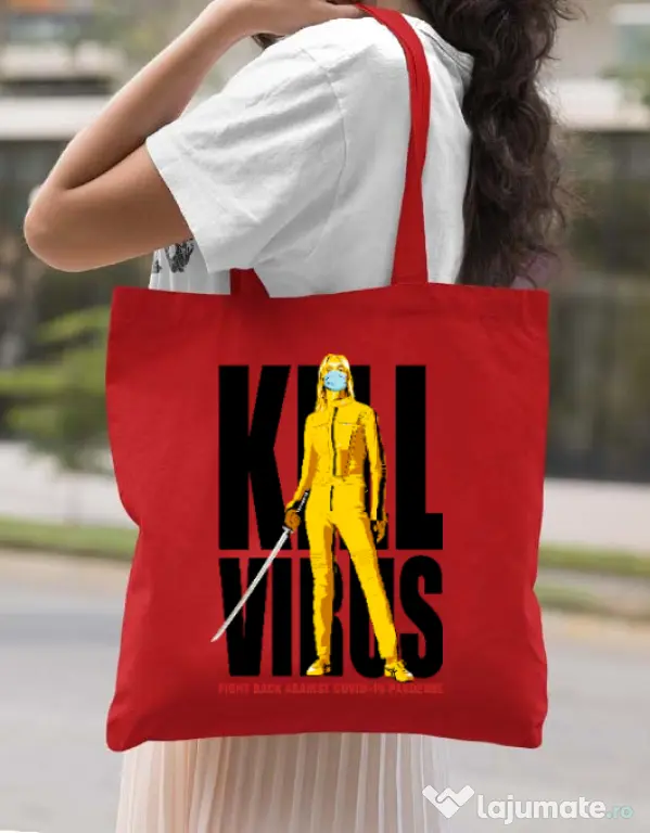 Sacosa din panza Kill bill Rosu