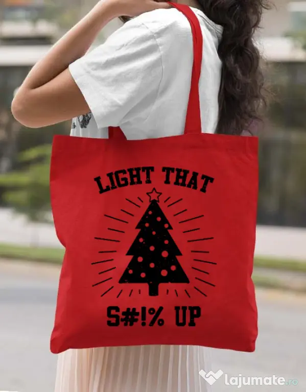 Sacosa din panza Light that up Rosu