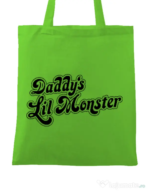 Sacosa din panza Lil monster Verde mar