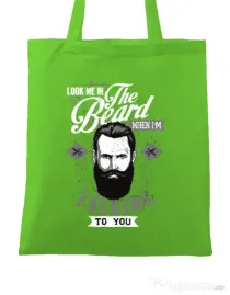 Sacosa din panza Look me in the beard Verde mar
