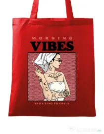 Sacosa din panza Morning vibes Rosu