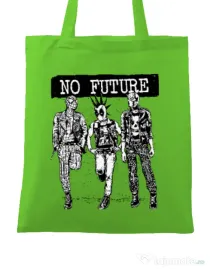 Sacosa din panza No future Verde mar