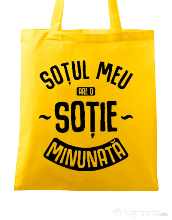 Sacosa din panza O sotie minunata Galben