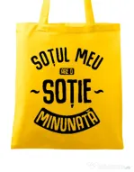 Sacosa din panza O sotie minunata Galben