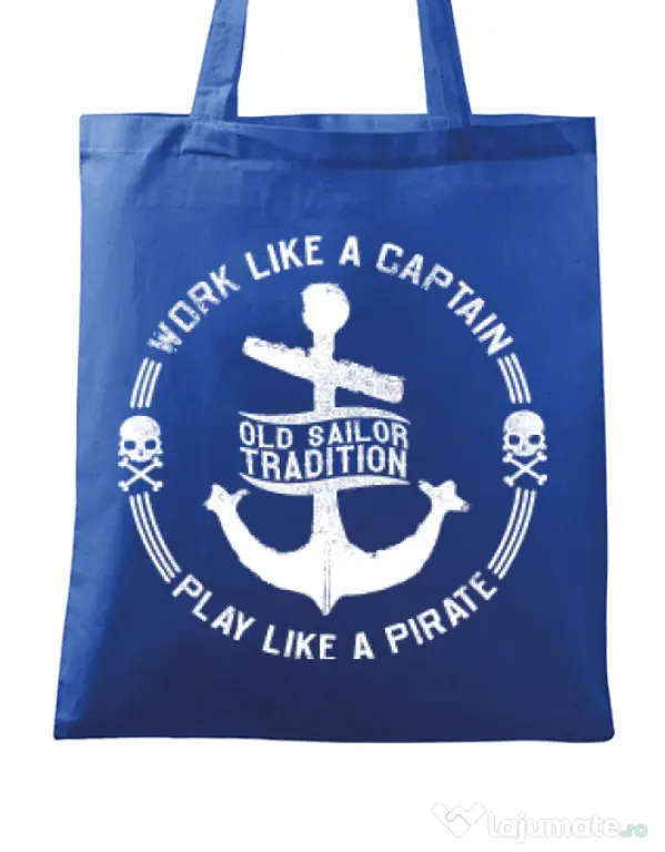 Sacosa din panza Old sailor tradition Albastru regal