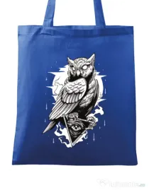 Sacosa din panza Owl Albastru regal