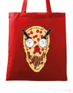Sacosa din panza Pizza skull Rosu
