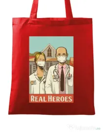 Sacosa din panza Real heroes Rosu