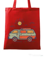 Sacosa din panza Retro travel van Rosu
