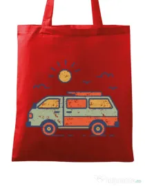Sacosa din panza Retro travel van Rosu