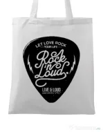Sacosa din panza Rock n loud Alb