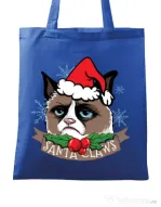 Sacosa din panza Santa Claws Albastru regal