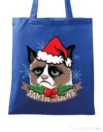 Sacosa din panza Santa Claws Albastru regal