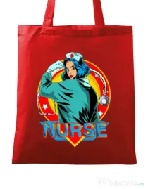 Sacosa din panza Strong nurse Rosu