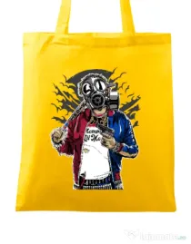 Sacosa din panza Suicide gas mask Galben