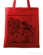 Sacosa din panza Surf dude Rosu