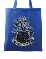 Sacosa din panza The black flag owl Albastru regal