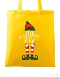 Sacosa din panza The chatty elf Galben