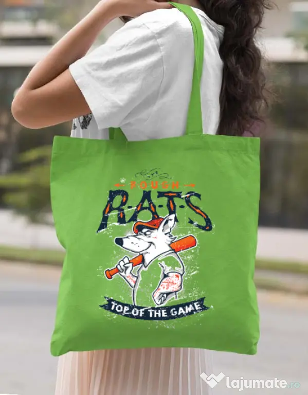 Sacosa din panza The rough rats Verde mar