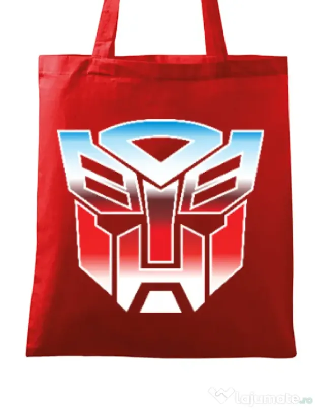 Sacosa din panza Transformers Rosu