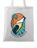 Sacosa din panza Tropical bottle Alb
