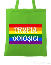 Sacosa din panza Trufia Voiosiei Verde mar