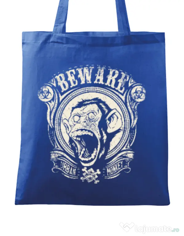 Sacosa din panza Urban monkey Albastru regal