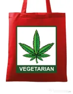 Sacosa din panza Vegetarian Rosu