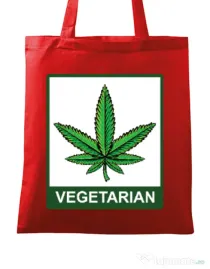 Sacosa din panza Vegetarian Rosu