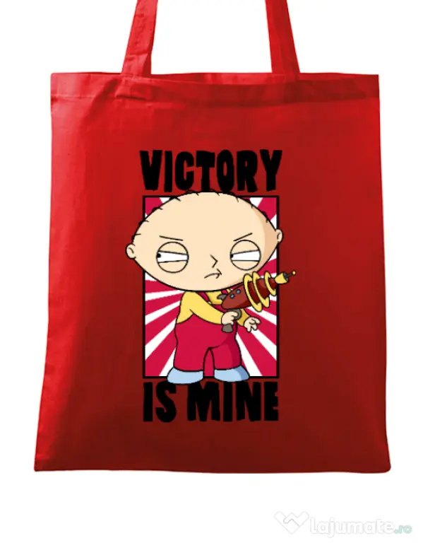 Sacosa din panza Victory is mine Rosu
