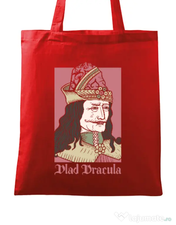 Sacosa din panza Vlad Dracula Rosu