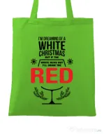 Sacosa din panza White Christmas Verde mar
